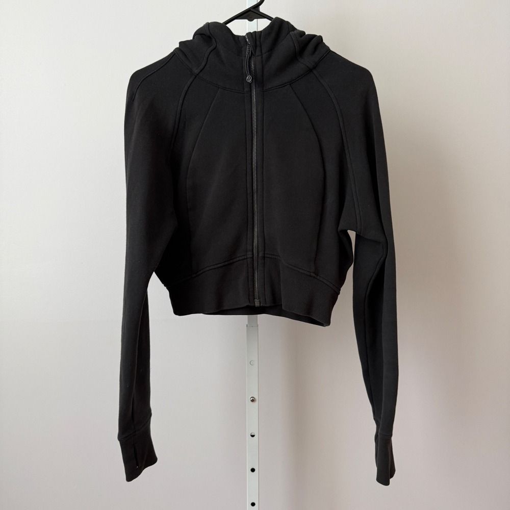 Lululemon Cotton Scuba Oversized Full Zip Hoodie Relaxed Sporty Chic Black M/L